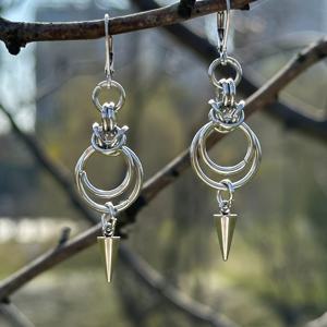 TEMU Y2K 304 304 304 스테인리스 스틸 더블 O링 귀걸이 선물 포장