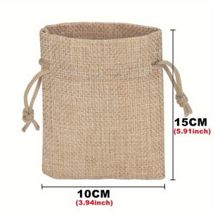 TEMU 200개 천연린넨주트끈포장백 - 보석, 파티용품 & 수납에 완벽한 크리스마스, 할로윈