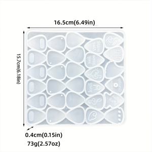 TEMU 실리콘 기타 픽 수지 주조 몰드 DIY 세트 – 기타 픽 열쇠고리, 펜던트 및 장식 액세서리용 수공예 몰드, 내구성 있고 유연한 실리콘 소재, 다양한 모양 디자인