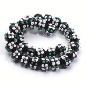 TEMU 10개 생동감 있는 꽃무늬 유리 비즈, 10x12mm - DIY 패션 목걸이, 팔찌, 귀걸이 및 열쇠고리 공예에 이상적, 액세서리 장식, 보석 만들기용 참