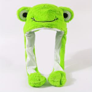 TEMU 귀엽고 따뜻한 귀에 달린 귀여운 개구리 모자. 외출, 파티, 여행에 완벽하며, 통합된 목 따뜻이 기능이 있는 내시방구 보호 모자로 사용할 수 있습니다.