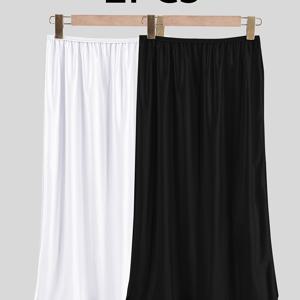 TEMU 2개/여성 레이스 스플라이싱 반투명 방지 드레스 슬립 스커트 안감 반장미 미드 스커트 안감/새 여성용 반투명 방지 레이스 스플라이싱 슬립 스커트 슬림핏 미드 스커트 분리 방지 정전기 방지 반 스커트 안감 베이스 스커트 여성