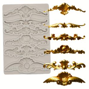 TEMU 바로크 실리콘 몰드, 레진 클레이 미술 몰드, 드롭 공예용 몰드, 장식용 몰드