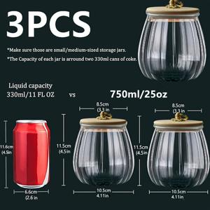 TEMU 1/2/3개입, 대나무 뚜껑이 달린 밀폐 유리 보관 용기, 커피 원두, 견과류, 차, 사탕 등에 적합합니다. 집의 식당 및 카트에 이상적인 주방 보관 용기이며, 손잡이가 잡기 쉬우며, 750ml / 25oz입니다.