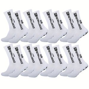 TEMU 4/8/30켤레 남녀공용 충격방지 고무 그립 양말 - 미끄럼방지 통기성 미드칼프 축구, 농구, 스케이트보드, 럭비용 트레이닝 양말 (4/8/30켤레 대용량 팩)