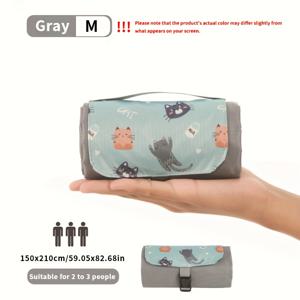 TEMU 1개 대형 접이식 피크닉 담요 (캐리 스트랩 포함) | 멀티 스타일 야외 휴대용 미니 비치 캠핑 모래방지 매트 | 78x78인치 | 여행, 해변, 캠핑 필수품