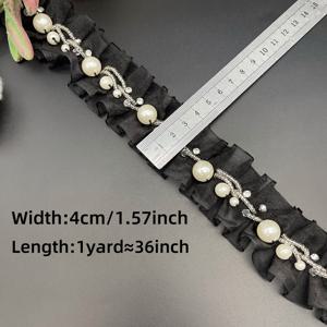 TEMU 1야드/36인치, 오간자 쉬폰 러플 핸드메이드 레이스 DIY 의류 웨딩드레스 수트 모자 헤드웨어 장식 액세서리, 비즈 진주 레이스 트림 핸드메이드 DIY 스커트 신발 모자 가방 포장 장식 코트 칼라 트림 액세서리, DIY 의류, 댄스 의상, 가방 액세서리에 적합