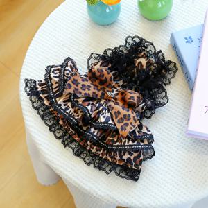 TEMU 작은 견종을 위한 스타일리시한 프린트 레이스 개 드레스 1개 - 러플 헴과 버튼 클로저가 있는 편안한 폴리에스터 펫 의상, 산책이나 특별한 날에 완벽함, 애완동물 패션 액세서리 | 장난기 가득한 펫 의상 | 디테일 문구 포함