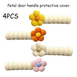 TEMU 문 손잡이용 생생한 꽃잎 모양 장갑 4개 세트 - 정전기 손상 방지, 충돌 방지, 수평 정렬 유지, 홈 데코 향상 및 문 손잡이 보호를 위해 디자인 | 문 손잡이용 장식 장갑 | 문 손잡이