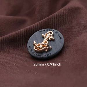 TEMU 18mm 및 23mm 사이즈의 앵커 레진 버튼 10개 세트 - 학교 유니폼, 가디건, 코트, 블레이저에 적합한 영국식 해양 스타일 버튼 (선박 로고 디자인)