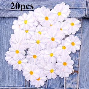 TEMU 20개 데이지 아이언온 패치, 열접착 폴리에스터 자수 패치, DIY 의류 및 재봉용 자수 패치