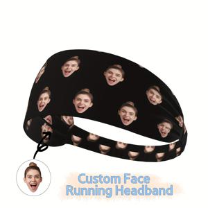 TEMU 맞춤형 얼굴 패션 스포츠 헤어밴드 땀방지 헤어밴드 개인화 사진 소프트 스웨트밴드 맞춤형 아웃도어 헤드 스웨트 밴드 남녀 축구 농구 체육관 운동용
