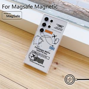 TEMU 삼성 갤럭시 S25 S24 S23 FE 울트라 플러스 4G 5G와 호환되는 비행기 비행 경로 폰 케이스는 투명한 자석 디자인으로 부드럽고 충격에 강하며 TPU 백을 특징으로 합니다.