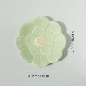 TEMU 세라믹 노란 꽃 장식 접시, 북유럽 스타일, 귀걸이, 반지, 목걸이, 팔찌 보관용, 보라색 꽃 디자인의 홈 데코 트레이, 주얼리 트레이