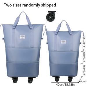 TEMU 여행 가방, 편리한 다기능 여행 가방, 슈퍼마켓 쇼핑, 여행, 학교 가기에 적합, 부드러운 범용 바퀴, 두꺼운 옥스포드 천 핸드백 여행 가방