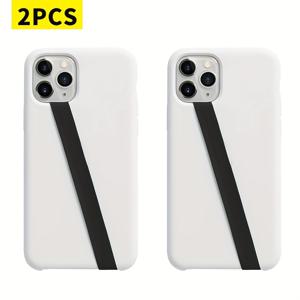 TEMU 2개 세트 인체공학 휴대폰 그립 밴드 - 부드럽고 유연한 미끄럼 방지 손목 스트랩, 아이폰 12/13/14/15/16 시리즈용 - 편안한 그립감 & 충격 흡수, 충격 방지 밴드 | 생동감 있는 휴대폰 케이스 | 유연한 휴대폰 케이스