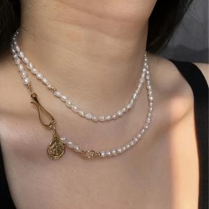 TEMU 세련되고 우아하며 미니멀한 디자인을 중시하는 패션 니치 다용도 스웨터 체인, 레이어드 가능, 롱, 모조 진주 목걸이 D54