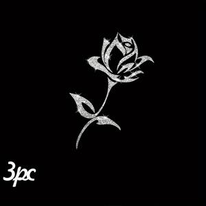 TEMU 3개입 실버 반짝이 장미 열전달 스티커, DIY 다림질 패치 - 티셔츠 제작, 베개 장식용 - 다색, 내구성, 세탁 가능한 플라스틱 DIY 스티커, 맞춤 커팅 가능 - 백팩, 베개, 바지, 소파 커버에 적합, 초보자용, 높은 강도, 찢어짐 방지, 고품질 및 변색 방지 - 티셔츠 프린팅 스티커
