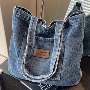 TEMU 퍼펙트 릴리 여성용 대용량 토트백 - 네이비 블루 멀티포켓 핸드백, IC 잠금장치, 튼튼한 숄더스트랩, 여행 및 쇼핑용 내구성 좋은 스트럭처드 스퀘어 파우치