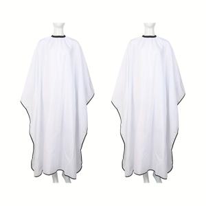 TEMU 2개 세트 전문가용 미용 살롱 헤어 드레싱 케이프, 조절 가능한 클로저, 흰색 폴리에스터 염색 스타일리스트 망토, 헤어 커팅, 염색, 메이크업 및 스타일링에 적합, 고품질 가정용 이발사 앞치마 (조절 가능한 메탈 클립 포함)