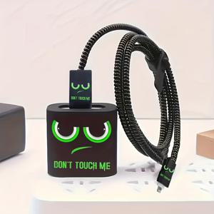 TEMU 귀여운 눈 패턴 보호 케이스, 아이폰 11/12/13/14/15/충전기 케이스 18/20W용, 남자친구/ 선물