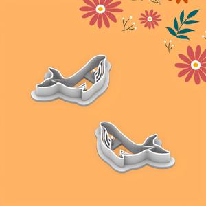 TEMU 2개 세트 고래 클레이 커터, 폴리에스터 레진 특수 소재, 가을 귀걸이 홀 디테일 디자인 클레이 커터, 스타일 귀걸이 클레이 커터, 할로윈 독립기념일 폴리머 클레이 커터, DIY 주얼리 만들기에 완벽한, 독특하고 세련된 패턴, 섬세한 디자인이 돋보이는 아름다운 공예 키트, 전원 불필요