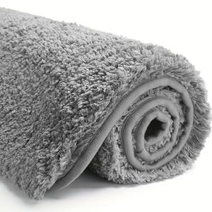 TEMU 욕실용 극세사 바닥 매트 1개, 푹신한 러그, 침실 도어매트, 부드러운 욕실 매트, 흡수성 욕조 매트, 미끄럼 방지 욕실 매트, 플러시하고 두꺼운 스타일, 극세사 소재 러그, PVC 뒷면, 주방, 화장실, 욕실, 침실 및 현관 도어매트로 사용하기 적합