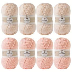 TEMU 8개 마카롱 컬러 실 세트, 4단 100% 아크릴 원사, 총 무게 400g/1100yd, 크로셰 담요, 부케, 스웨터, 모자, 스카프 등 소품 제작에 적합 – 초보자용 키트