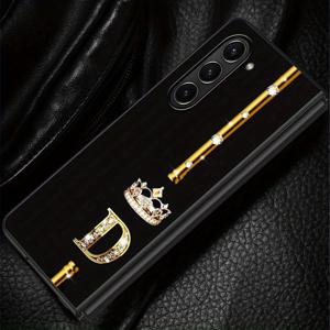 TEMU 휴대폰 케이스 - 삼성 갤럭시 폴드5, 폴드7, Z 폴드 7, 6, 5, 4, 3, 폴드3, 폴드4, 폴드6 호환 케이스, 크라운 디자인 (Queen, King 글자 포함)