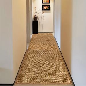 TEMU 인조 황마 복도 카펫 1개, 고품질 파인애플 링 매트, 러스틱 브라운 색상의 긴 스트립 복도 카펫, 큰 입자로 밀착된 직조, 절단 가능, 털 빠짐 및 보풀 없음, 세탁 가능, 방음 및 소음 감소, 가정용으로 적합