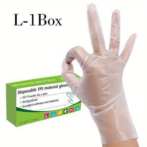 TEMU 1/2박스 투명 일회용 장갑, 가정용 식품 등급 TPE 장갑, 미용 및 네일 아트, 애완동물, 가정 청소, 피크닉, 휴일 모임 식품 장갑에 적합