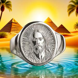 TEMU 풍성한 헤드 오발 합금 반지 - 정교한 조각이 특징인 골든_faith 기반 액세서리, 일상 사용, 축하 행사 및 크리스마스, 아버지의 날과 같은 휴일 선물에 이상적, 스타일리시한 반지 디자인 | 정교한 조각,_faith 주얼리