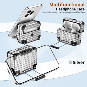 TEMU KEKOA 에어팟 프로 3 (2025) 케이스 커버, 귀엽고 유머러스한 여행 가방 디자인, 여성 및 남성을 위한 스타일리시한 하드 보호 케이스