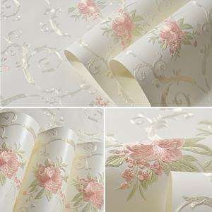 TEMU 꽃무늬 벽지, 펠 앤 스틱 빈티지 부직포 3D 엠보싱 다마스크 플라워 벽지, 탈부착 가능한 자체 접착식 コンタク트 페이퍼, 침실 거실 벽 클용 장식지