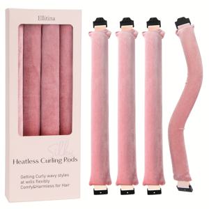 TEMU Ellitina 4개입/박스 셀프 케어 컬 키트 – 제로 히트, 안전 잠금 기술 & 고급스러운 박스 내장 스타일링 리본 – 건강한 머리카락, 아름다운 컬로 깨우세요, 사랑스러운 어버이날 선물!