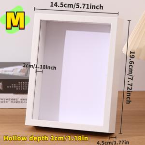 TEMU 화이트 인조 원목 속통형 프레임 3D 직사각형 전시 상자, 드라이 플라워 및 기념품용, DIY 가정 장식, 거실 인테리어 장식, 크리스마스/어머니의 날/아버지의 날/생일 선물, 방 꾸미기용으로 완벽, 6/7인치
