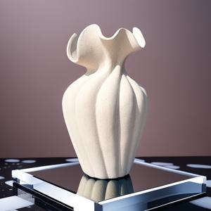 TEMU 우아한 20cm 세라믹 화병 - 스커트 요소 디자인, 모던 아트 스타일, 신선한 꽃과 수경재배에 완벽, 인터내셔널 스타일, 꽃꽂이 | 우아한 장식 | 텍스처, 홈 데코 화병