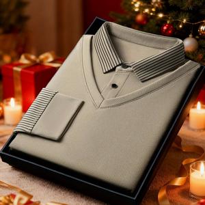 TEMU 유럽 및 미국 스타일 겨울 남성용 페이크 투피스 셔츠 칼라 니트, 패셔너블하고 따뜻한 남성용 스웨터, 비즈니스 캐주얼 스티칭 탑, 다양한 색상, 부드럽고 피부 친화적인 원단