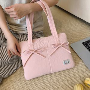 TEMU 노트북 가방 11 13인치 맥북 에어 프로 M1 M2 M3 슬리브 커버 샤오미 화웨이 HP 델 레노버 노트북 케이스 13인치 내부 수납 가방, 활 모양 노트북 가방, 출퇴근용 여성용 겨드랑이 가방