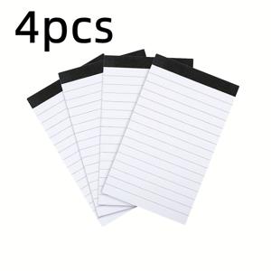TEMU 4권 흰색 라인 노트북, 책당 30매, 학교, 사무실 및 신학기 용품에 적합, 학교 노트북 | 깔끔하게 정리된 노트북 | 부드러운 종이 품질, 노트북 용품