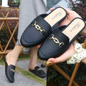 TEMU 여성용 메탈릭 포인트 엘레강스 로퍼 - 슬립온 플랫 슈즈, 라운드 토, 부드러운 PVC 밑창, 블랙 & 베이지, 캐주얼 & 포멀 웨어, 올 시즌 편안함, 여성 신발, 다용도 신발, 시크한 신발, 편안한 착용감, 스타일리시한 신발, 오피스룩