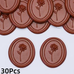 TEMU 양각 장미 패턴 초대장 봉투 봉인 스티커, 30개 접착식 스티커, 초대장, 휴일, 선물 포장, 파티, 편지, 발렌타인데이에 적합