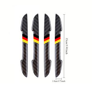 TEMU BMW용 카본 파이버 도어 엣지 보호대 4개입 - 독일 국기 디자인의 스크래치 방지 스트립, 시리즈 1/2/3/4/5/6/7 및 X1/X2/X3/X4/X5/X6/X7, M4/M5/M6에 적합 - 내구성 좋은 레진 스크래치 방지 스티커