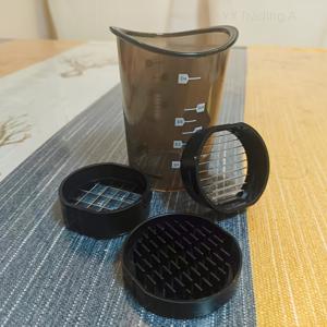 TEMU 헤비 듀티 수동 프로세서 및 초퍼 - 301 스테인리스 스틸 Chop2Cup 슬라이서 (안전 커버 포함), 식기세척기 사용 가능, 원버튼 작동, 야채, 버섯, 계란, 과일에 적합 - 휴대용 핸드헬드 큐브