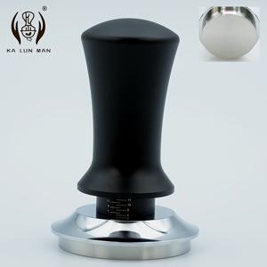 TEMU 싱글 템퍼, 커피 프레스, 304 스테인리스 스틸 베이스, 스무스 및 나사 스타일로 제공, 스프링 로드 메커니즘 및 측정 표시가 있는 압력 게이지 장착, 51mm, 53mm 세 가지 사이즈로 제공