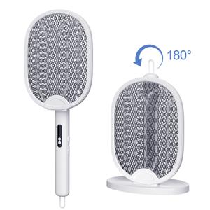 TEMU 전기 모기채 전자 유인 파리채 충전식 해충 퇴치기 6세대 충전식 회전 전기 모기채 접이식 전기 모기채 모기