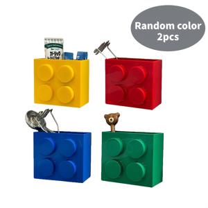 TEMU 2개 세트 네 가지 색상 빌딩 블록 스타일 냉장고 외부 선반, 냉장고 보관함, 주방 수납용 랩 문 벽 장식, 주방 옆 수납 선반 양념류 랩 세트 보관함, 주방 수납품에 매우 적합한 다용도 선반