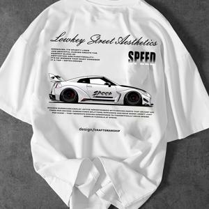 TEMU 남성용 반팔 티셔츠\2026 봄/여름 신상\부드럽고 통기성 좋은 데일리 탑, 사계절 캐주얼 스타일, 여름 의류, 프린트 디자인, 가벼운 소재, 파티 필수 아이템