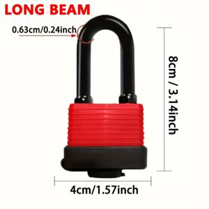 TEMU 야외용 다중 층 수鼻자물쇠 1개, 내후성 및 녹 방지 자물쇠 머리, 안뜰 대문용 도어락, 자물쇠 심이 있는 대형 자물쇠