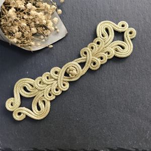 TEMU 오버사이즈 17*5Cm 도린비즈 골드 & 실버 중국 개구리 단추 수제 꽃 장식 단추 중국 매듭 단추, 창산 & 당수용